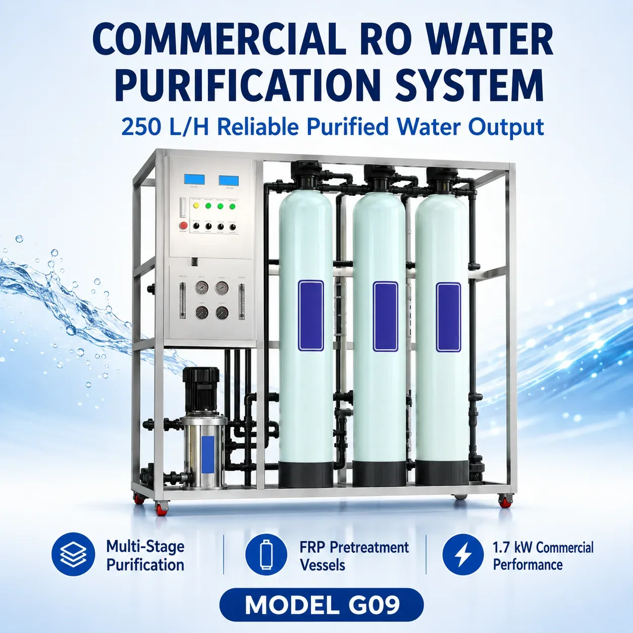 G09 250 L/h FRP Commercial RO System